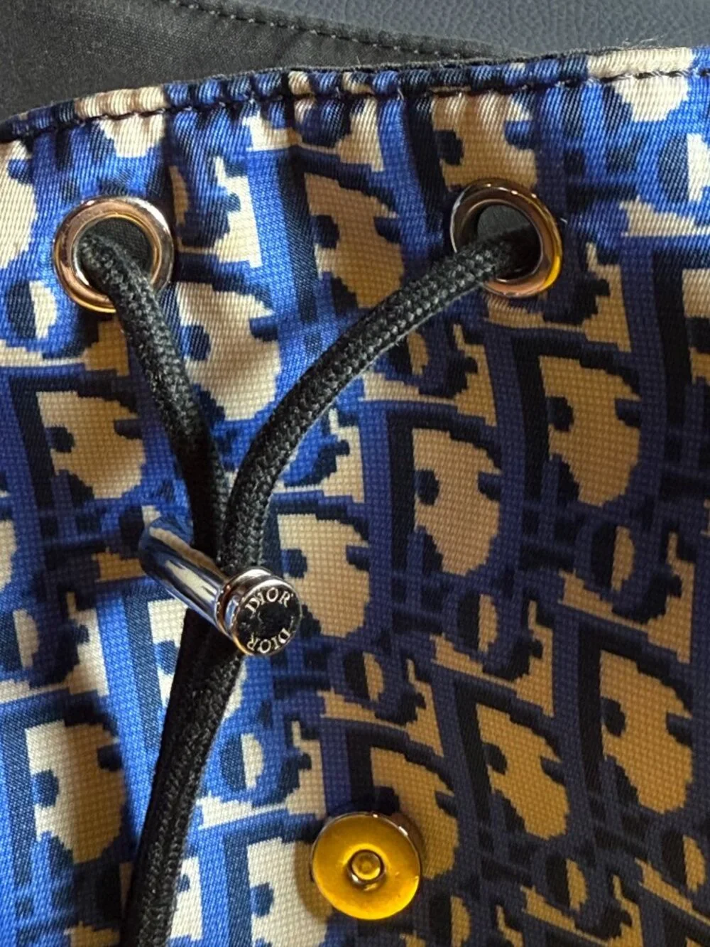 Christian Dior Oblique Backpack Trotter Pattern Backpack Daypack Backpack Ny...